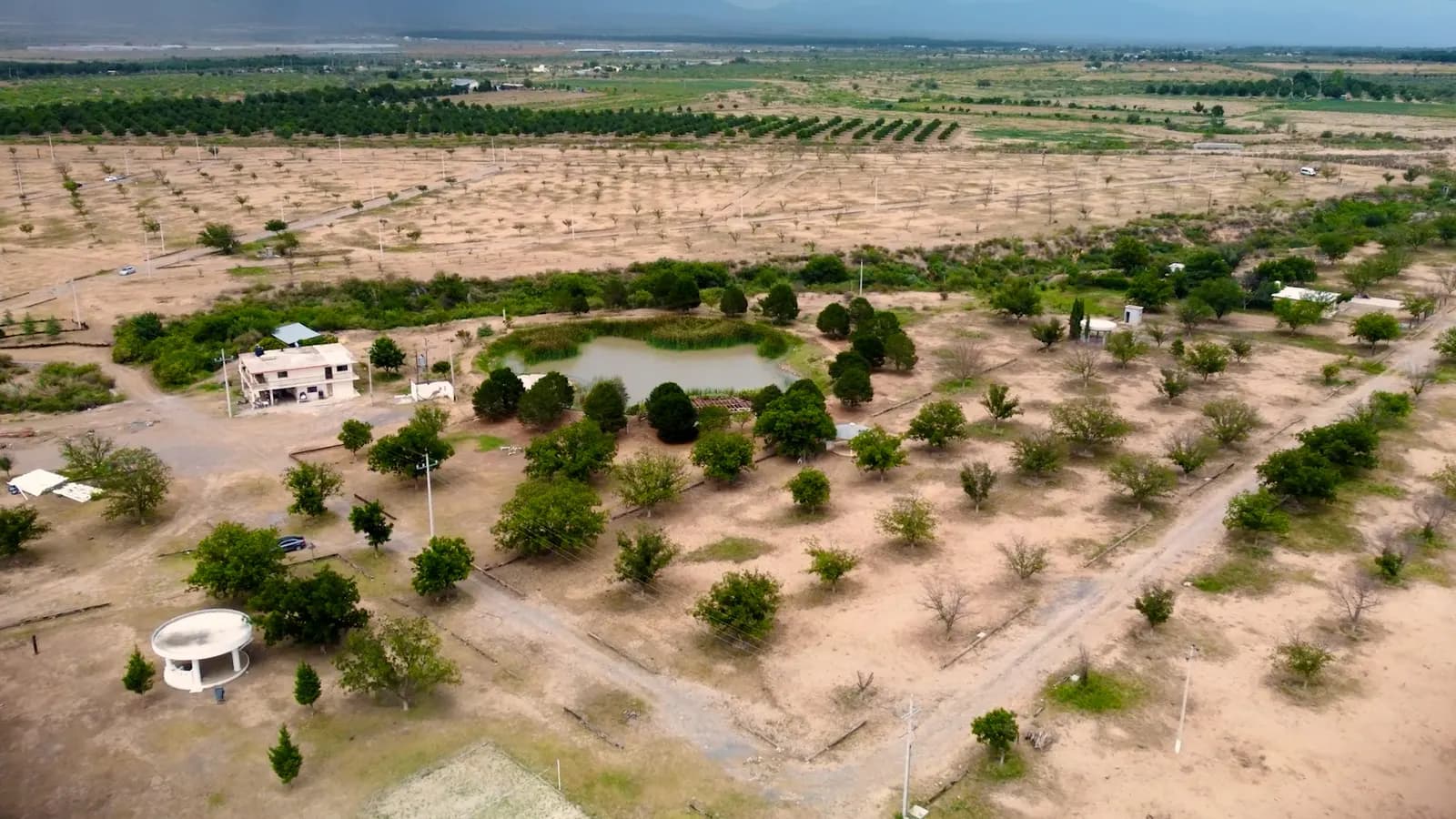 Vista aérea del fraccionamiento campestre Cerrollano en Saltillo, Coahuila